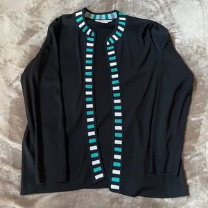 Misook Black Pullover Long Sleeve Shirt - Authentic